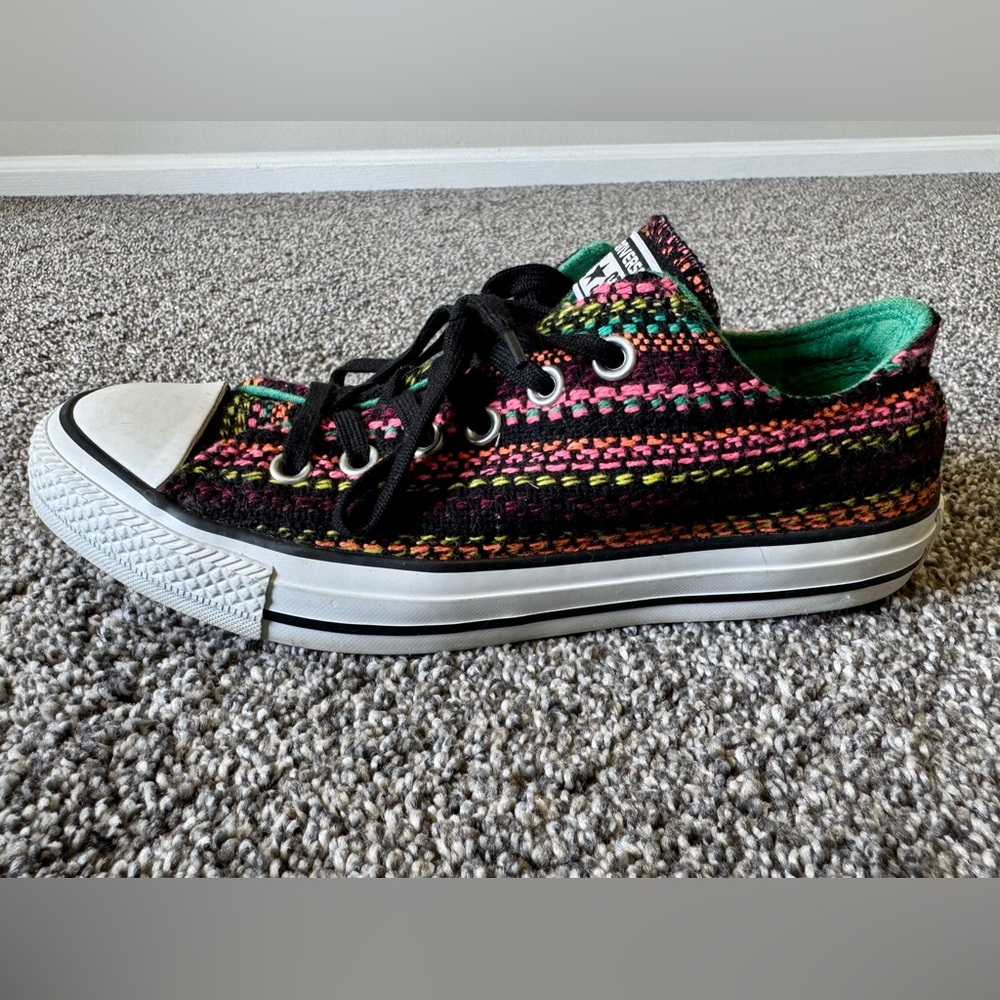 Converse All Star Parakeet OX Rainbow Knit Sneakers Low Top Women's Size 8 - Picture 7 of 12